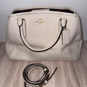 Coach Small Margot Carryall F57527 – Chalk Leather Satchel